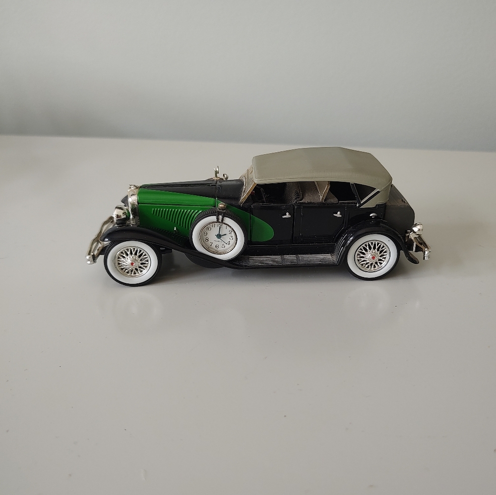 Model Novelty Car And Clock 1934 Duesenberg Model J Black And Green